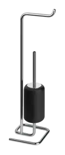 Стойка с бумагодержателем и ёршиком Gessi Goccia, напольная, цвет Matte Black