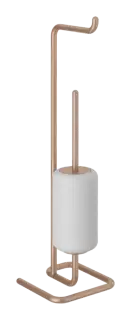 Стойка- набор держателей Gessi Goccia Acceessories, с бумагодержателем и ёршиком, напольная, 174x174 мм, цвет Copper Brushed GHRC