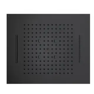 /4 Верхний душ 570 x 470 mm, 4 режима (дождь, каскад, водопад туман), цвет: черный матовый