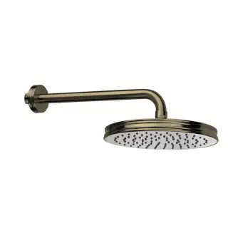 Верхний душ 21см., кронштейн 28см, цвет: ottone antico