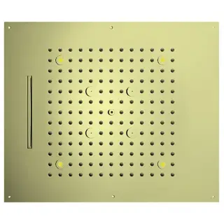 /3 Верхний душ 570 x 470 мм, 3 режима (дождь, каскад, туман), с 4 LED RGB, блок питания/управления, Cromoterapia, цвет: золото