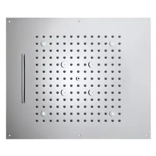 /3 Верхний душ 570 x 470 мм, 3 режима (дождь, каскад, туман), с 4 LED (белый), блок питания/управления, цвет: хром