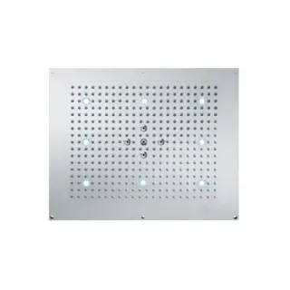 Верхний душ 570 x 470 мм, с 8 LED RGB, 2 режима (дождь, распыление), блок питания/управления, Cromoterapia, цвет: хром