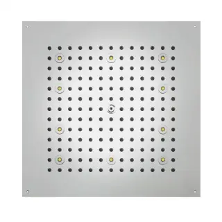 -CUBE Верхний душ 470 x 470 мм, с 8 LED RGB, блок питания/управления, Cromoterapia, гибкая подводка, цвет: хром