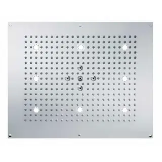 Верхний душ 570 x 470 мм, с 8 LED (белый), 2 режима (дождь, распыление), цвет: хром