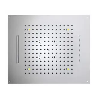 /4 Верхний душ 570 x 470 мм, с 4 LED RGB, 4 режима (дождь, каскад, водопад, туман), блок питания/управления, Cromoterapia, цвет: хром