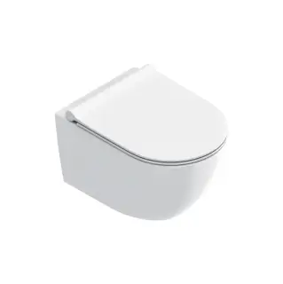 Унитаз подвесной 50x35см, безободковый, смыв Tornado, покрытие Twinglaze+, цвет: белый матовый