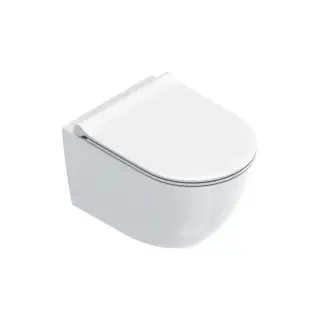 Унитаз подвесной 50х35см, безободковый, смыв Tornado, покрытие Cataglaze+, цвет: белый глянцевый