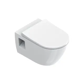 Унитаз подвесной 55x35см, безободковый, смыв Tornado, покрытие Cataglaze+, цвет: белый глянцевый