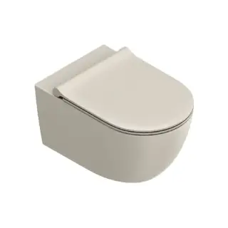 Унитаз подвесной 55x35см, безободковый, смыв Tornado, покрытие Cataglaze+, цвет: Sabbia satinato