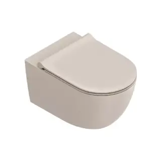 Унитаз подвесной 55x35см, безободковый, смыв Tornado, покрытие Cataglaze+, цвет: Seta satinato