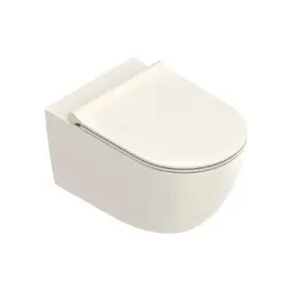 Унитаз подвесной 55x35см, безободковый, смыв Tornado, покрытие Cataglaze+, цвет: Lino satinato