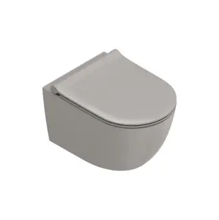 Унитаз подвесной 50x35см, безободковый, смыв Tornado, покрытие Twinglaze+, цвет: Tortora Satinato