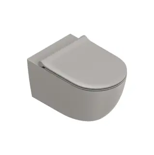 Унитаз подвесной 55x35см, безободковый, смыв Tornado, покрытие Twinglaze+, цвет: Tortora Satinato