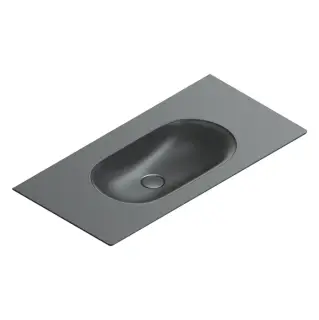 Раковина консоль 100x50см, без отв., цвет: черный матовый