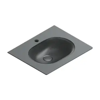 Раковина консоль 60x50см, с 1 отв., цвет: черный матовый