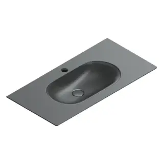 Раковина консоль 100x50см, с 1 отв., цвет: черный матовый