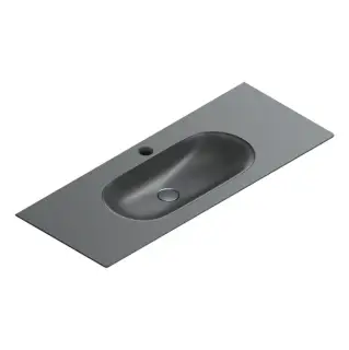 Раковина консоль 125x50см, с 1 отв., цвет: черный матовый