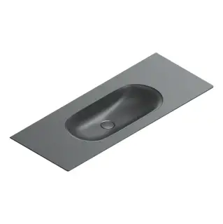 Раковина консоль 125x50см, без отв., цвет: черный матовый