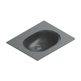 Раковина консоль 60x50см, без отв., цвет: черный матовый