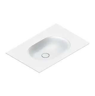 Раковина консоль 75x50см, без отв., цвет: белый матовый