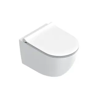 Унитаз подвесной 50x35см, безободковый, смыв Tornado, покрытие Twinglaze+, цвет: белый матовый