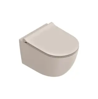 Унитаз подвесной 50x35см, безободковый, смыв Tornado, покрытие Twinglaze+, цвет: Seta Satinato