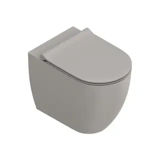Унитаз напольный 54x35см, безободковый, смыв Tornado, покрытие Twinglaze+, цвет: Tortora Satinato