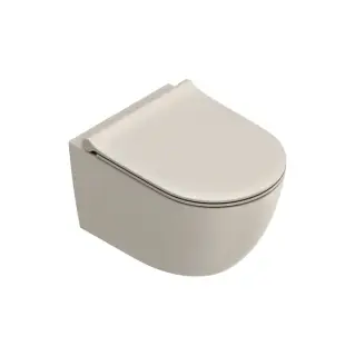 Унитаз подвесной 50x35см, безободковый, смыв Tornado, покрытие Twinglaze+, цвет: Sabbia Satinato