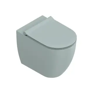 Унитаз напольный 54x35см, безободковый, смыв Tornado, покрытие Twinglaze+, цвет: Aqua Satinato