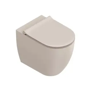 Унитаз напольный 54x35см, безободковый, смыв Tornado, покрытие Twinglaze+, цвет: Seta Satinato