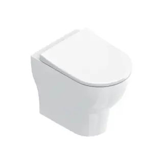 Унитаз напольный 52х35, безободковый, смыв Tornado, покрытие Cataglaze+, цвет: белый глянцевый