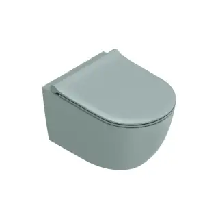 Унитаз подвесной 50x35см, безободковый, смыв Tornado, покрытие Twinglaze+, цвет: Aqua Satinato