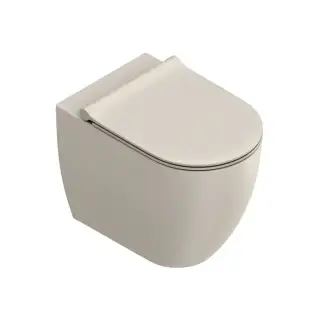 Унитаз напольный 54x35см, безободковый, смыв Tornado, покрытие Twinglaze+, цвет: Sabbia Satinato
