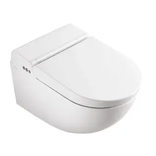 Унитаз подвесной 59х38см., с крышкой-биде, покрытие Cataglaze+, цвет: белый