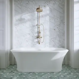 Ванна отдельностоящая из материала WHITE-TEC 170х60х88,1 см, цвет белый