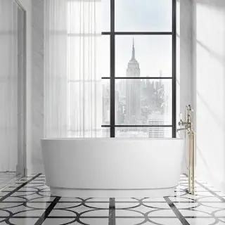 Ванна отдельностоящая, 170.5х64.7х84.6см., White tec plus, с донным клапаном, цвет: белый