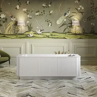 Ванна отдельностоящая 191х94см, White Tec Plus, сифон + крышка слива в комплекте, цвет: белый матовый