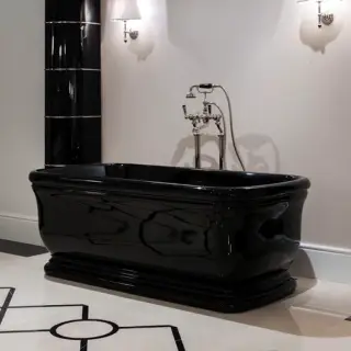 Ванна, отдельностоящая, без отверстий 177.5x88.5x64см, композитная цвет: RAL 9011графитно-черный (без сливного гарнитура)