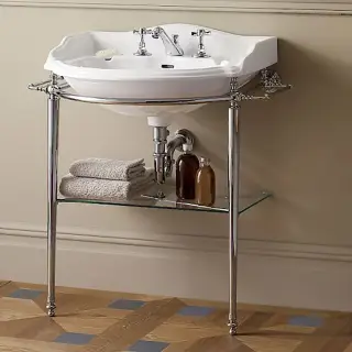 Консоль 54х50см, с раковиной на 3 отв., напольная, цвет: хром