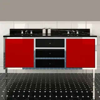 3, Комплект мебели, напольный, Цвет: red/deep black