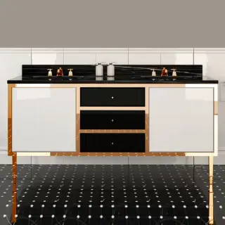 3, Комплект мебели, напольный, Цвет: pure white/deep black/oro