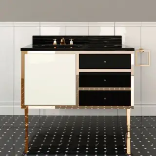 2, Комплект мебели, напольный, Цвет: pure white/deep black/oro
