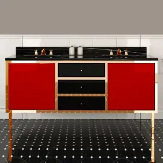 3, Комплект мебели, напольный, Цвет: red/deep black/oro