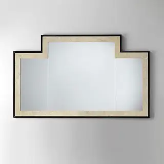 Зеркало 130х77см, цвет: deep black/antiqued aluminium leaf