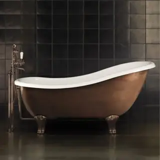 Copper Effect Ванна чугунная отдельностоящая 163.5х76х65см, цвет: состаренная медь