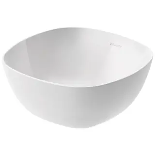 Раковина накладная 35x35см., без отв, сифон, HygieneGlaze, цвет: белый глянец