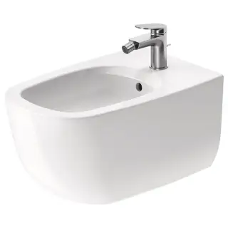 Биде подвесное 36.5x57cм, с креплением, цвет: белый глянец