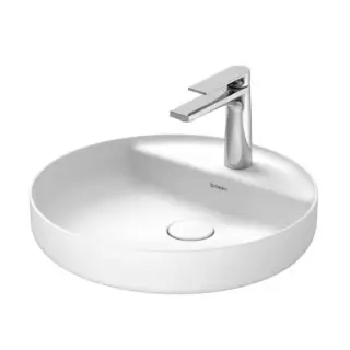 Раковина 46см., накладная, 1 отв., круглая, без перелива, цвет: белый матовый