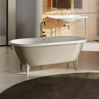 Belrose Ванна 170х78см., отдельностоящая, композит, с сифоном и слив-переливом, цвет: белый/pergamon